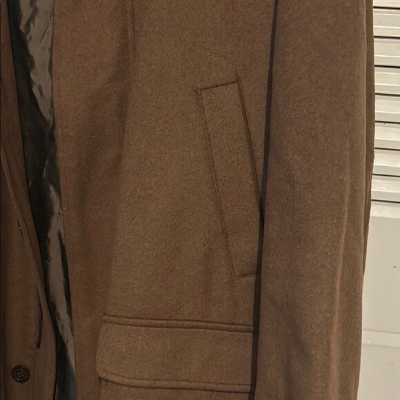 Schneiders shurwolle mit cashemere men's Brown Overcoat size 42 USA - Picture 7 of 12